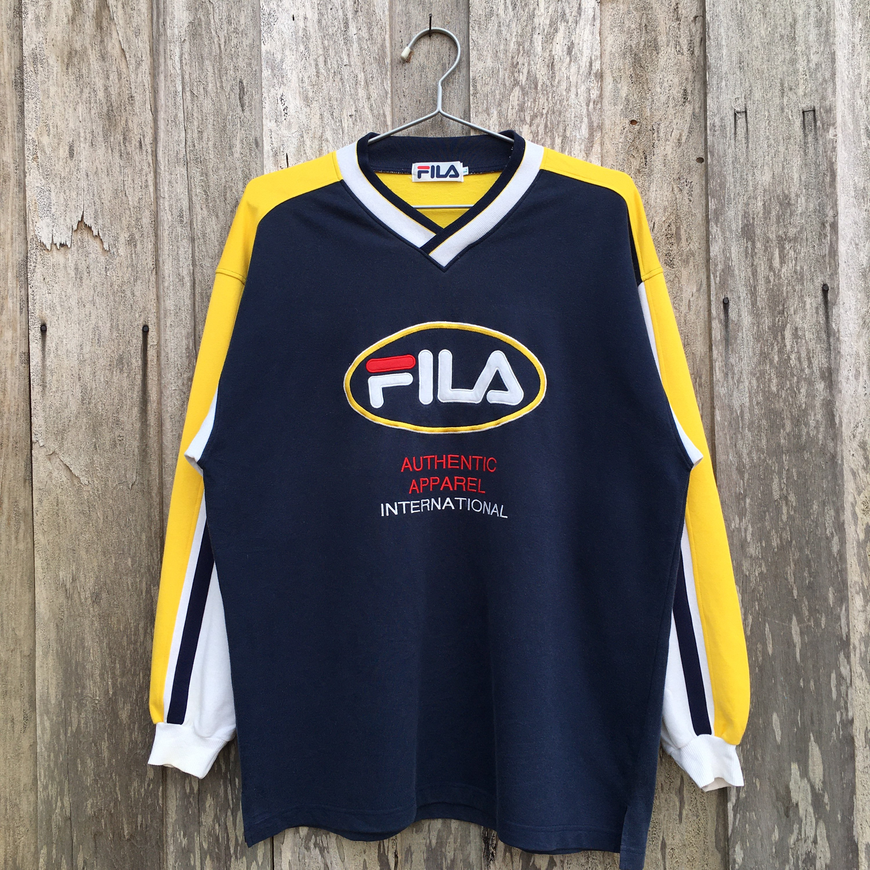 Vintage Fila V-neck Sweatshirt - Etsy