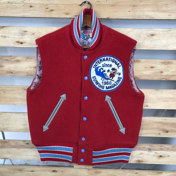 Vintage John Severson Sun Surf Sleeveless Varsity Jacket Surfur