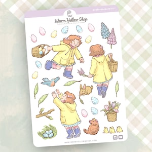 Adesivi pasquali // Cestini Primavera Coniglio Polli // Planner Diario Album Bujo Calendario