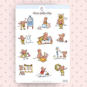 Leuke muisstickers Kerstactiviteitenplanner december