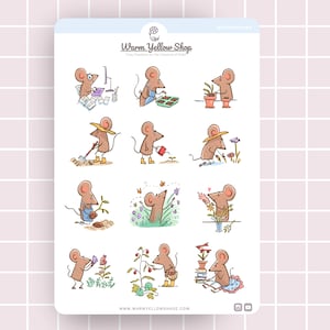Adesivos para Planejador de Jardim Ratinho Fofo