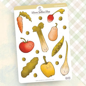 Stickers pour agenda de jardin Légumes mignons