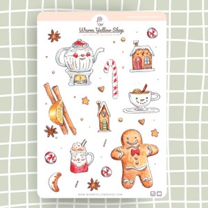 Kersttraktatiestickers peperkoekplanner december