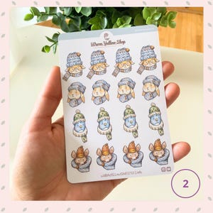 Gezellige winterstickers schattige dierenplanner december
