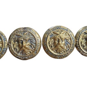 Maçanetas de porta de latão Vtg, figura de inverno, rosto vitoriano com pátina