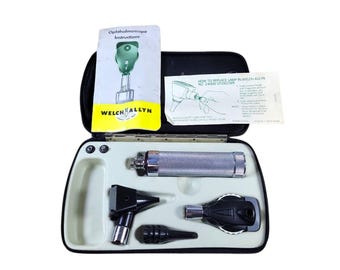 Vintage Welch Allyn 3.5V Set | Otoscope & Ophthalmoscope 71670 Handle | Medical Doctor Tool Case | Untested Collectible Equipment