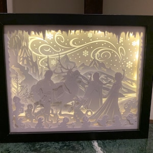 Principessa Elsa, Frozen, Anna Olaf, Shadow Box Decorativo Shadowbox Frame, Ottimo regalo! Meravigliosamente unico! Decorazione per la camera da letto, Ottimo per la stanza dei bambini