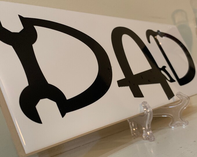 Father Dad Decorative Name Plate Plaque, customize with kids names, Great Father’s Day gift, includes FREE stand