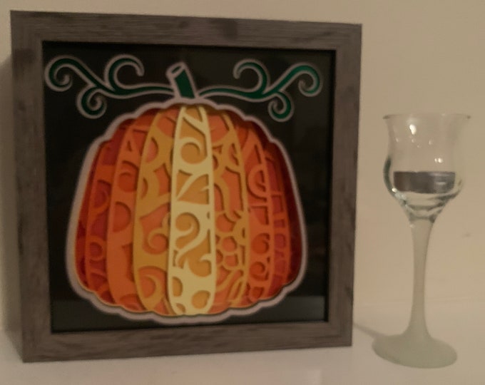 Fall Pumpkin, layered wall art, Decorative Frame, Thanksgiving decor, table sign, fall decor, pumpkin decor, Great for housewarming gift.