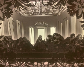 The Last Supper, Artist Leonardo Da Vinci, Religious Gift for Pastor, Last Supper wall Art, light box, lamp, LED sign, Last Supper Painting