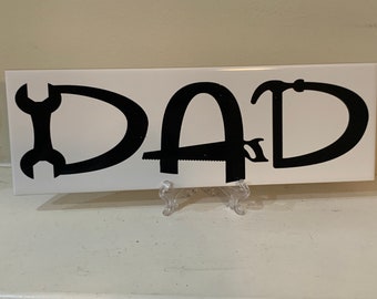 Father Dad Decorative Name Plate Plaque, customize with kids names, Great Father’s Day gift, includes FREE stand