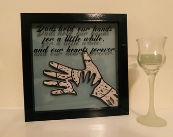 Father Son gift, “Dads hold our hands for a little while, our hearts forever” gift for Grandfather, dad, father, Decorative Shadow Box Frame