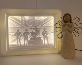 ザ・ビートルズ シャドーボックスフレーム ビートルズ ライトボックス：LED シャドーボックス フレーム、ホーム