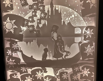 【ラプンツェル様用】DEADSOUL TRIBE / The January Disney's Tangled Shadowbox with LED string lights - Etsy 日本