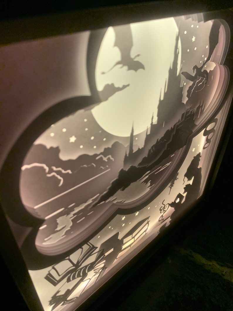 Girl Reading Books Reading Lamp Home Decor Lightbox LED Etsy