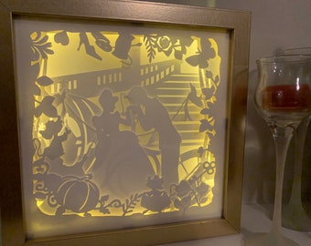 Cinderella Shadow Box: Prince Charming Decorative Light, Nursery Decor