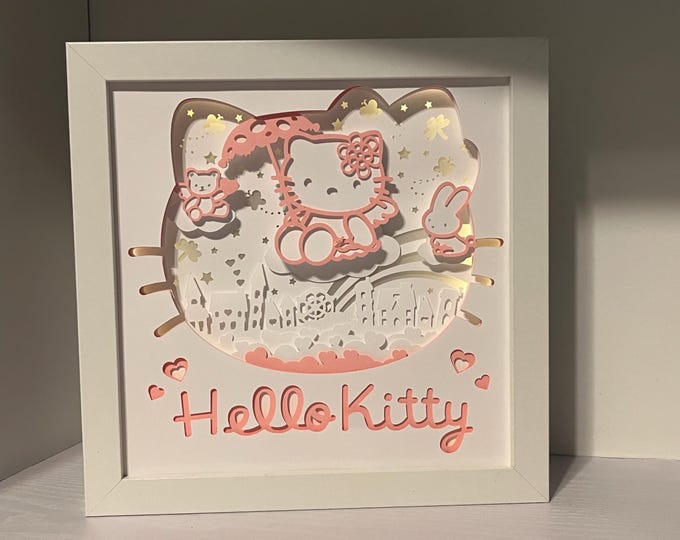 Hello Kitty Lighted Shadow Box: Kids Room Decor