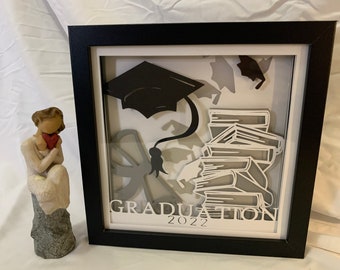 Graduation Shadow Box Frame: 2022 Graduation Cap Gift with LED