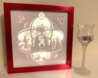 Nativity Scene Shadow Box: Christmas LED Home Decor