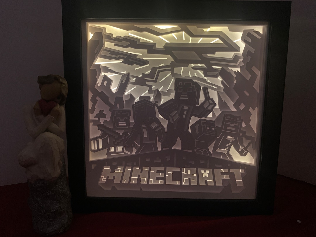 Minecraft Lightbox cadre de boîte dombre éclairée lampe Etsy France