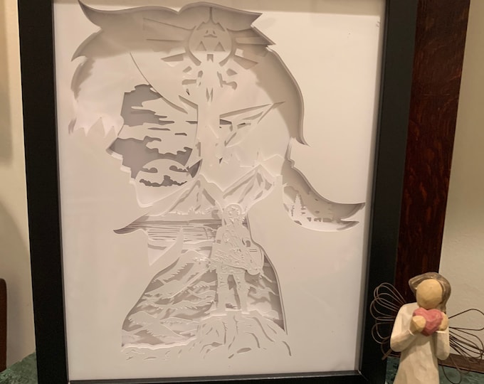 Zelda Lightbox: Legend of Zelda Shadow Box Art - Gamer Gift