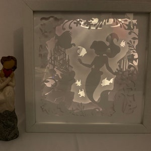 The Little Mermaid, Ariel, Under the Sea, Decorative Shadow Box Shadowbox Frame, Great gift!  Beautifully unique! Home Decor