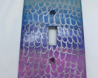 Colorful MERMAID themed Light Switch Cover Plate, Created by Autistic Artist, Support Art in Autism, Awareness and Entrepreneurship