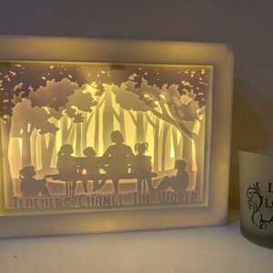 Teacher Lightbox: "Teachers Change the World" Shadow Box Gift