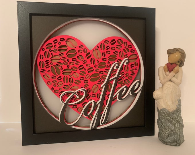 Coffee sign, Coffee Decor, Java decor, Lightbox lighted frame, shadow box, light lamp, kitchen decor, wall decor, gift for coffee bar