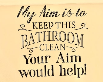 Bathroom Wall Vinyl Sticker, Sayings Quote Quotation, Wall art