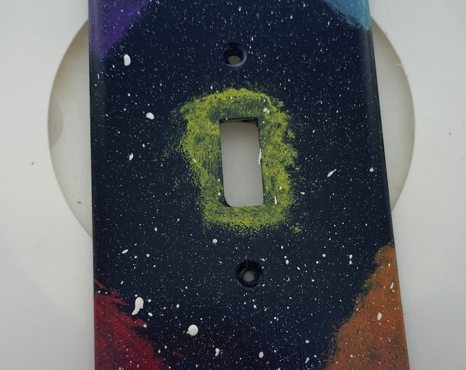 Galaxy Space Light Switch Cover Plate, Created by Autistic Artist, Support Art in Autism, Spread Awareness, Support Entrepreneurship