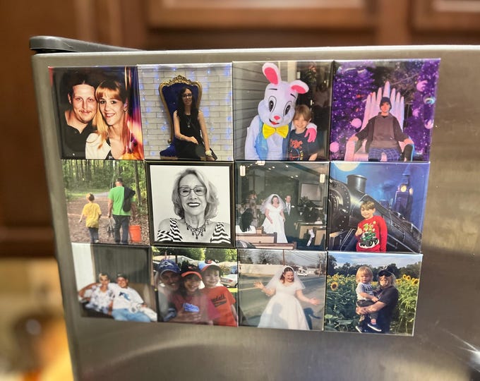 Photo Magnets, Refrigerator magnets, 2.5 inch square, Memory Magnet, magnet tiles, set of picture magnets, wedding favors, party favors