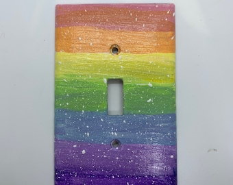 Rainbow Pride, Light Switch Cover Plate, Created by Autistic Artist, Support Art in Autism, Spread Awareness, Support Entrepreneurship