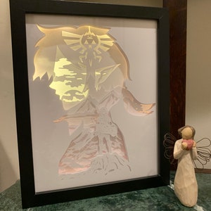 Legend of Zelda, Zelda room decor decor, Lightbox lighted shadow box frame , light lamp, Game room decor, great gift for gamer or boyfriend