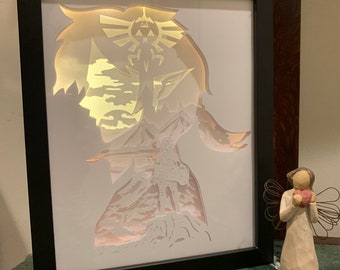 Legend of Zelda, Zelda room decor decor, Lightbox lighted shadow box frame , light lamp, Game room decor, great gift for gamer or boyfriend