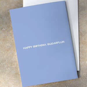 Happy Birthday Sugarplum - Gepersonaliseerde Happy Birthday Card - minimalistisch stijlvol design