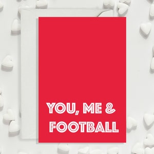 Tú, yo y el fútbol, TARJETA DE ANIVERSARIO, Tarjeta de San Valentín, Te amo, Tarjeta Romántica, Tarjeta de Amor, Mensaje personalizado, Esposo, Novio