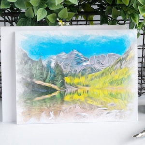 Aspen Watercolor Notecard 10 Pack, Maroon Bells Card, Colorado Stationery, Mountain Card, Greeting Card, Colorado Gift, Friend, Mom, Her