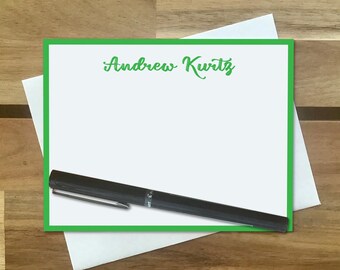 Personalized Stationery Set, Custom Stationary for Women, Gift for Women, Custom Colored Notecard, Border, Colorful, Multiple Style & Color