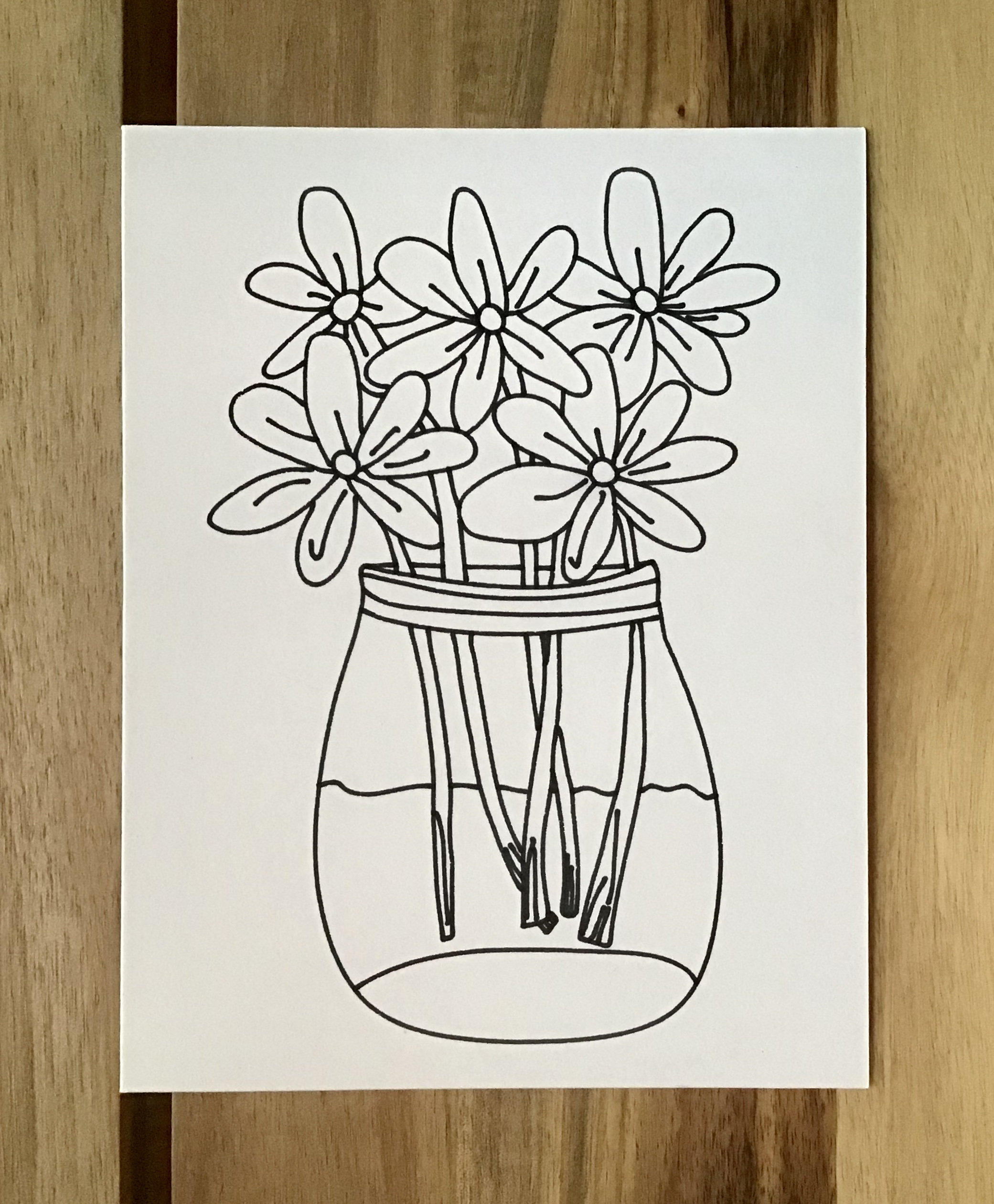 Floral Note Cards 10 Pack, Flower Coloring Cards, Floral Stationery ...