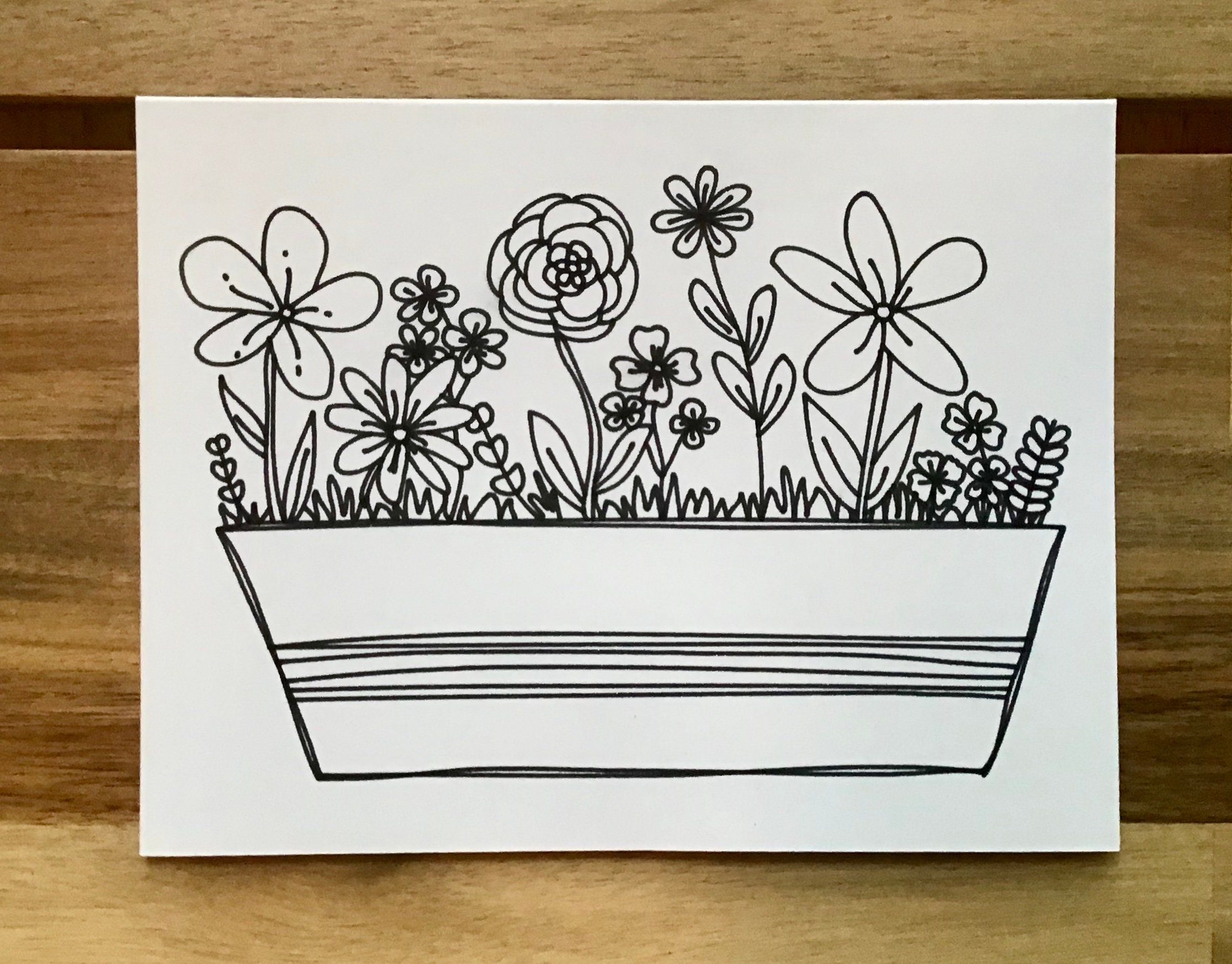 Floral Note Cards 10 Pack, Flower Coloring Cards, Floral Stationery ...
