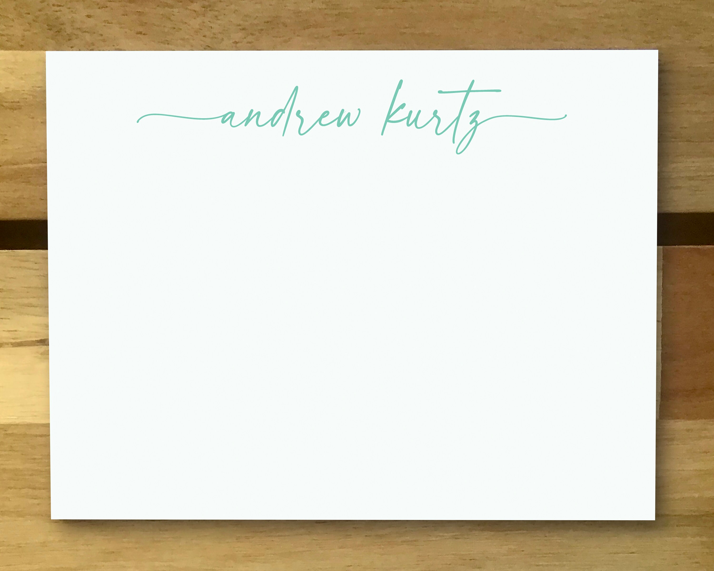 Cursive Stationary Set, Personalized Full Name Notecards, Thank-you ...