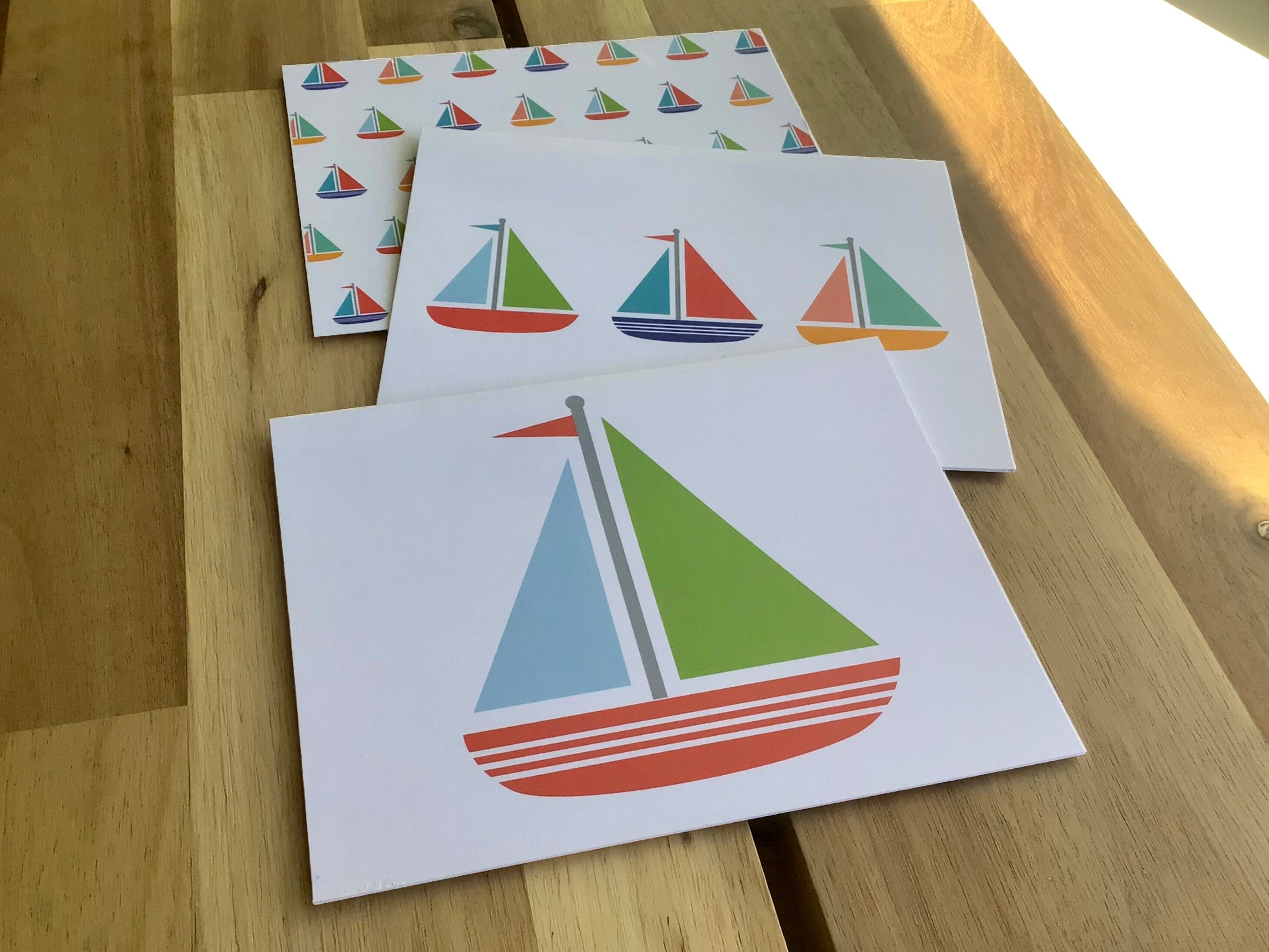 Sailboat Stationery Set 6 Pack Boat Note Cards Ship Letter Etsy