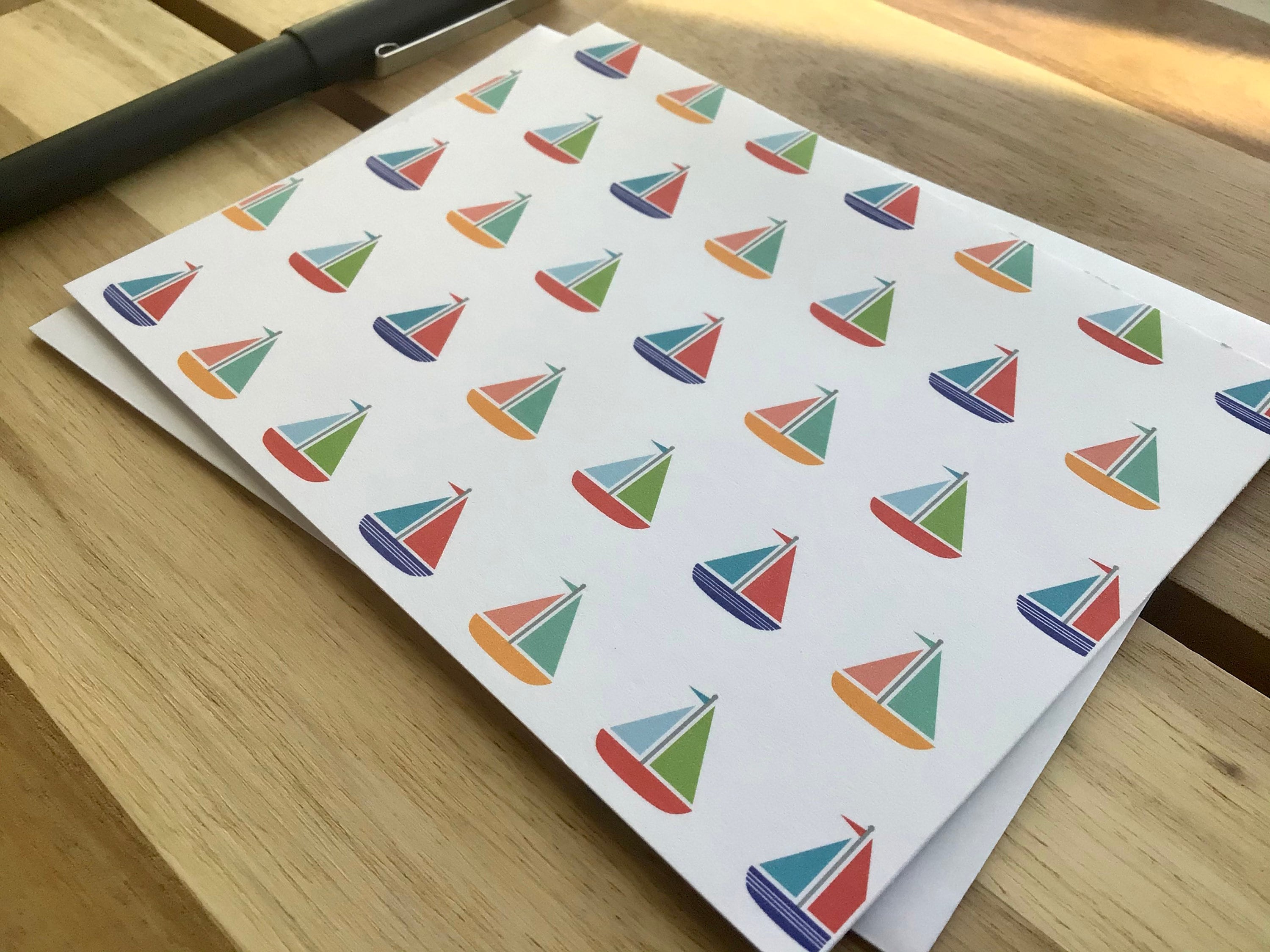 Sailboat Stationery Set 6 Pack Boat Note Cards Ship Letter Etsy