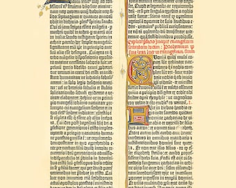 GUTENBERGBIBEL, LUKAS EVANGELIUM, Chromolithografie aus Meyers Konversationslexikon von 1897, Digitaler Download