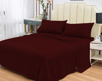 Split King Size 1800 TC Bamboo Sheet Set-Deep Pockets-Hypoallergenic-Fade,Wrinkle,Stain Resistant-5 Pieces