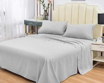Full Size 1800 TC Bamboo Sheet Set-Deep Pockets-Hypoallergenic-Fade,Wrinkle,Stain Resistant-4 Pieces