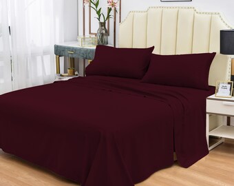 Full Size 1800 TC Bamboo Sheet Set-Deep Pockets-Hypoallergenic-Fade,Wrinkle,Stain Resistant-4 Pieces