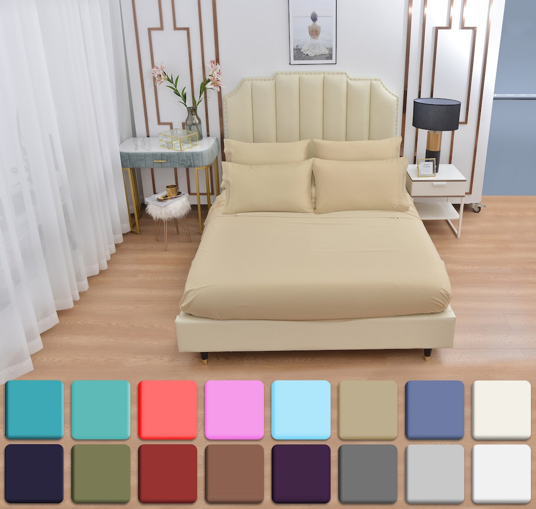 6 Piece Luxury Bamboo Sheets Set up to 16 Deep Pockets, Ecofriendly