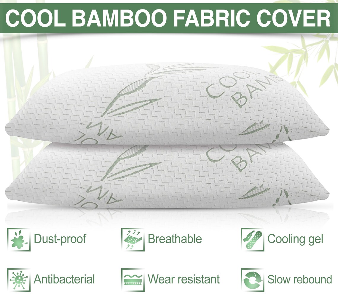 coop home goods shredded memory foam bamboo pillow